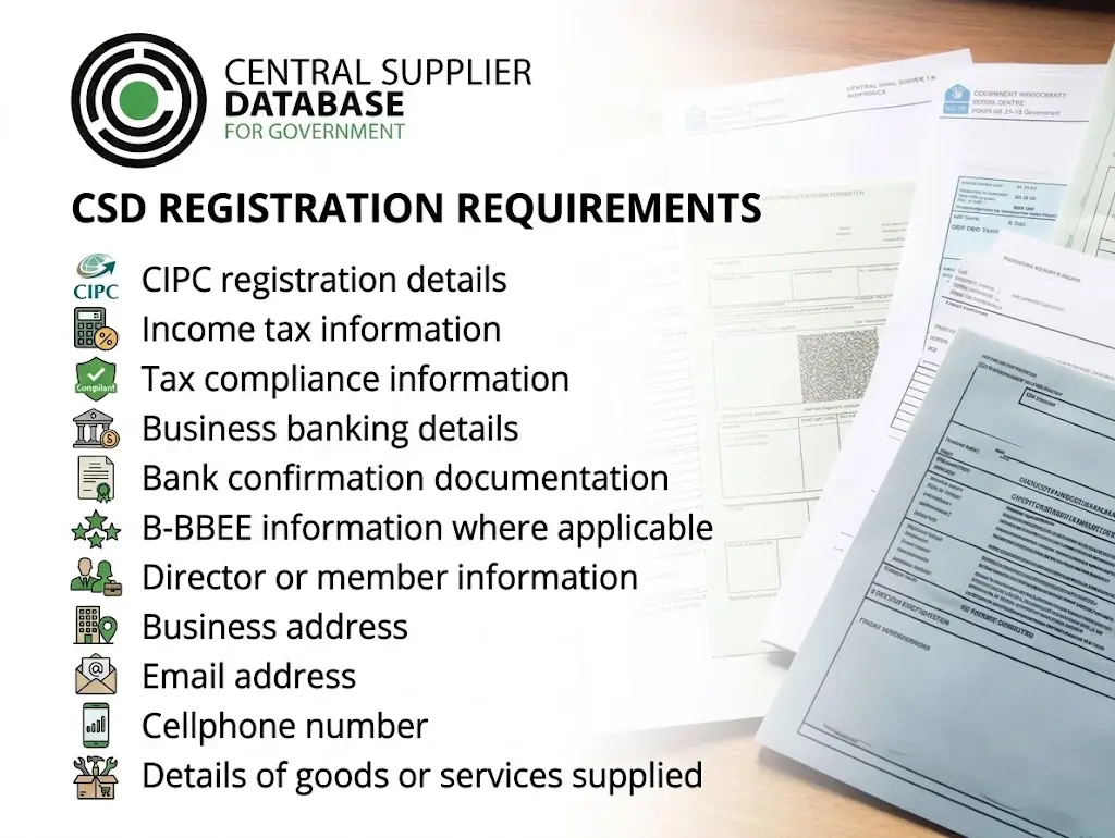 CSD registration requirements for South African suppliers