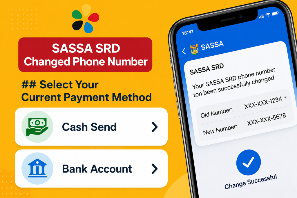 Select your current payment method for SASSA SRD
