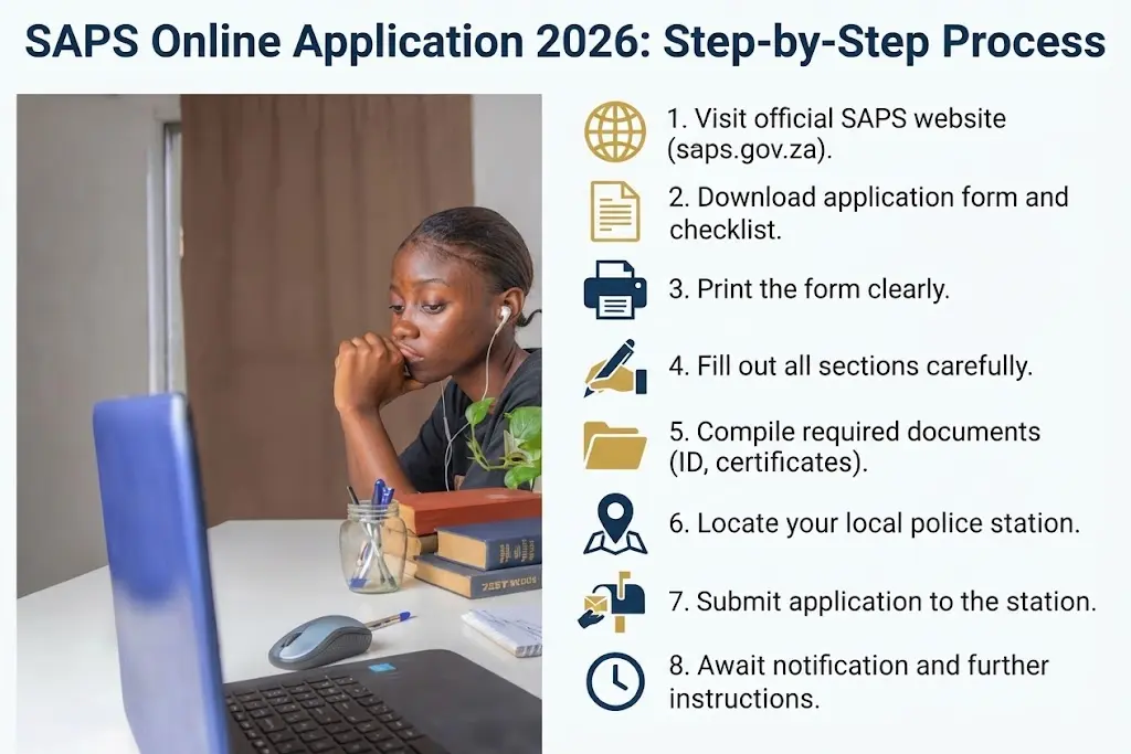 SAPS Online Application  step-by-step application process