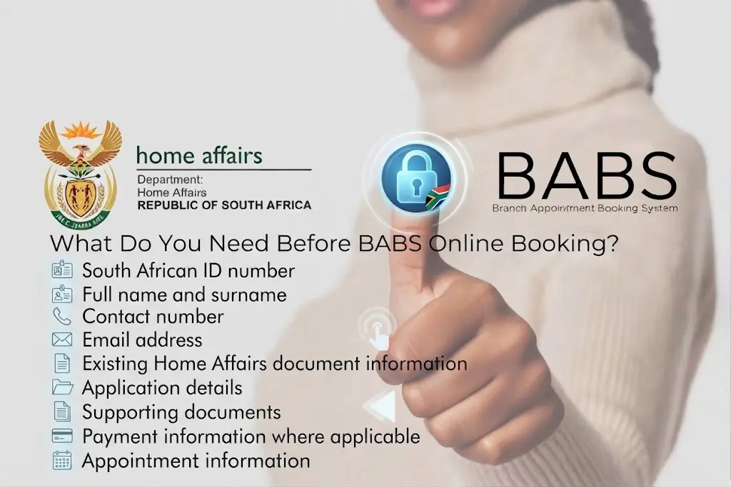 Requirements needed before BABS online booking for Home Affairs