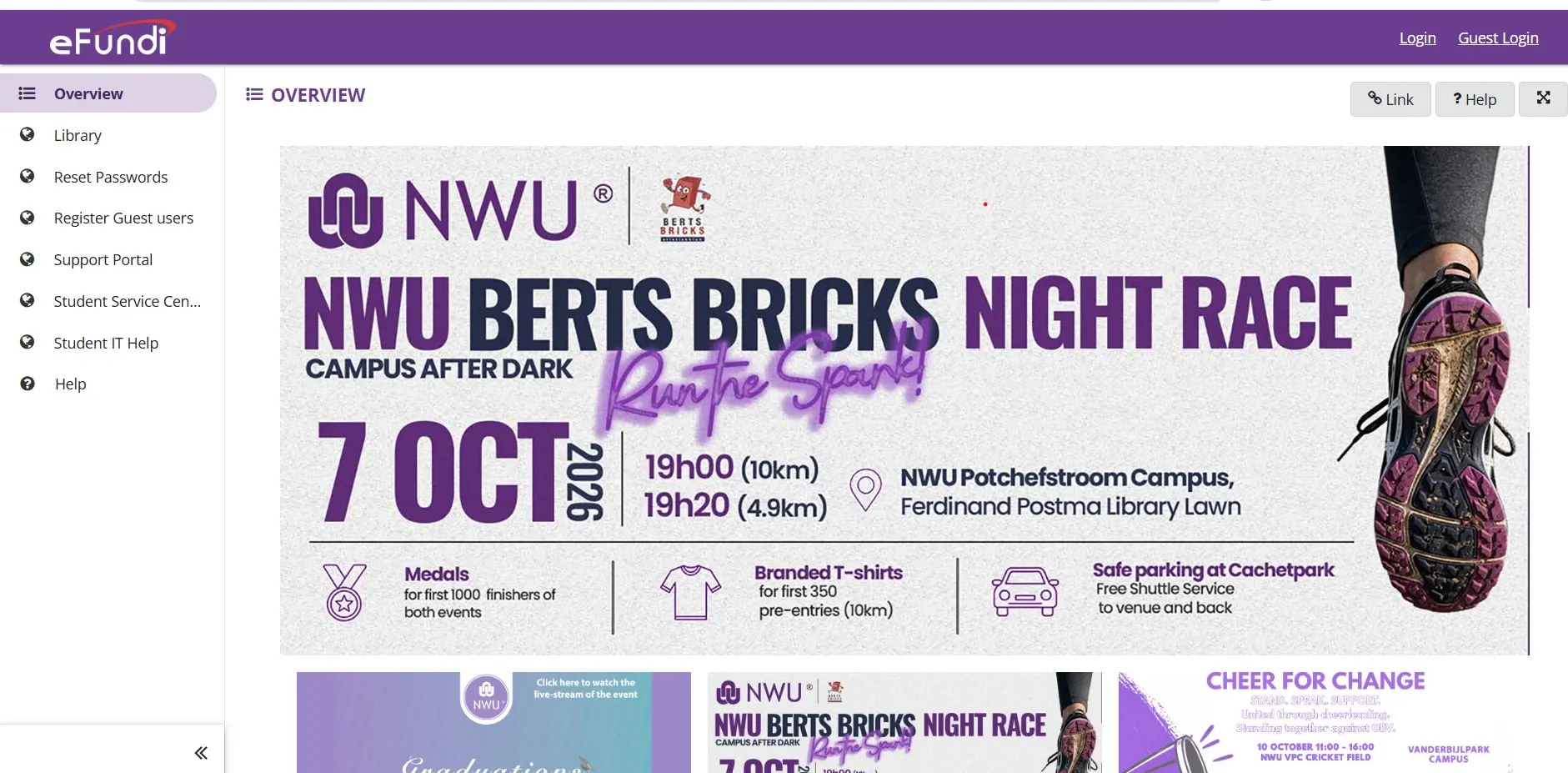 Visit the official eFundi address for North-West University students