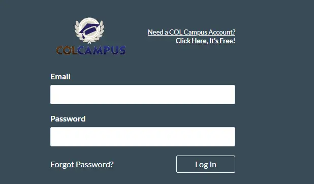 Official COLCampus Login page for student portal access