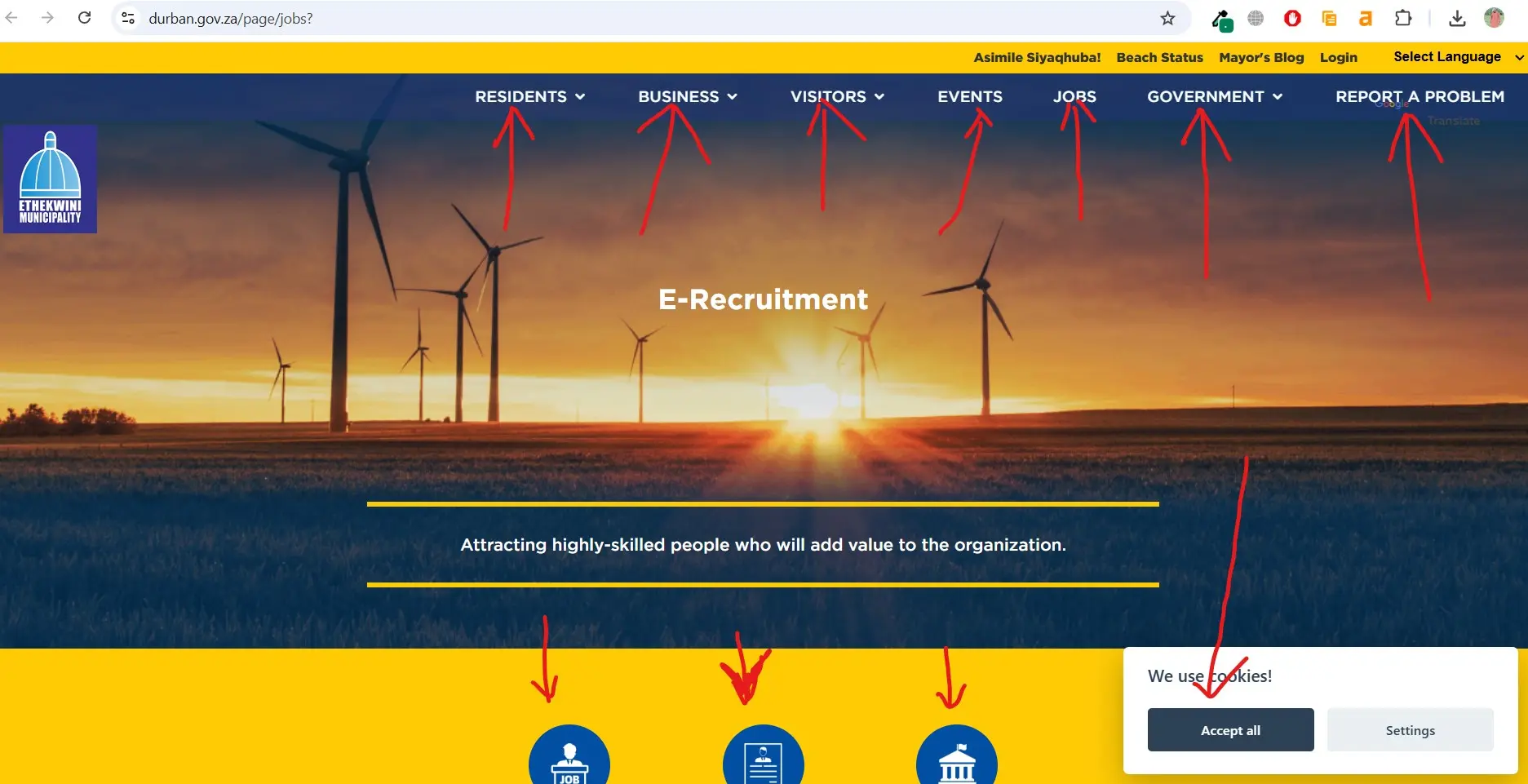 Visit the official eThekwini Municipality jobs page to find current vacancies